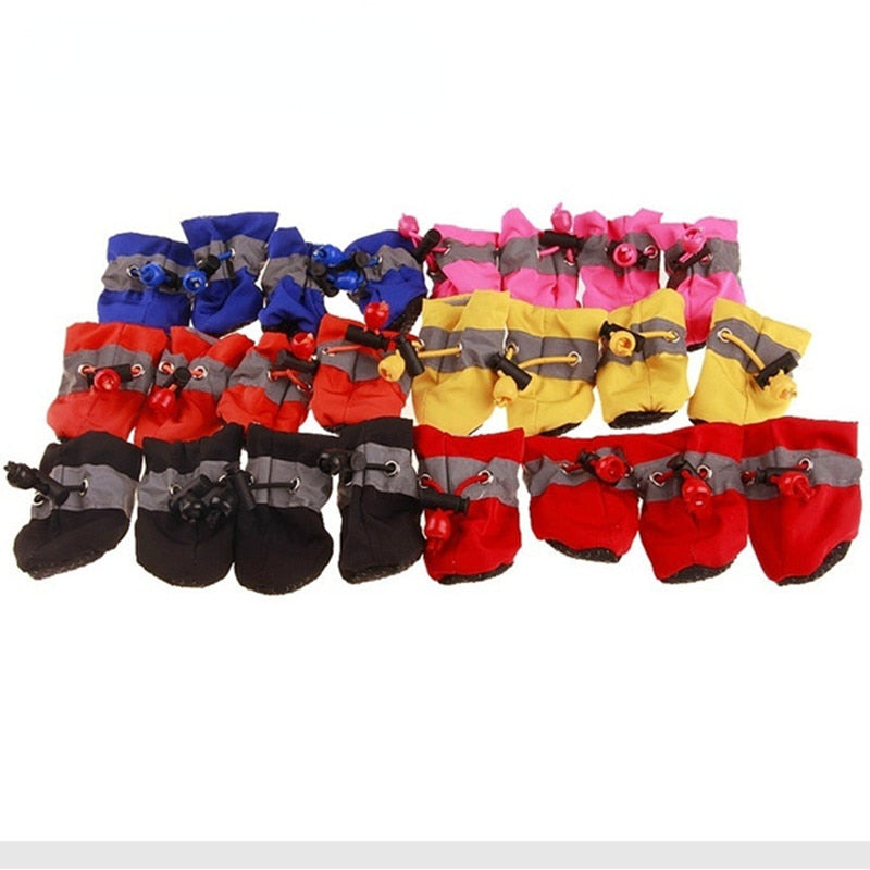 4 pçs/set À Prova D' Água Pet Dog Shoes Chihuahua Anti-slip Botas de Chuva Calçado Para Pequenos Gatos Cães Filhote de Cachorro Cão Pet Botas