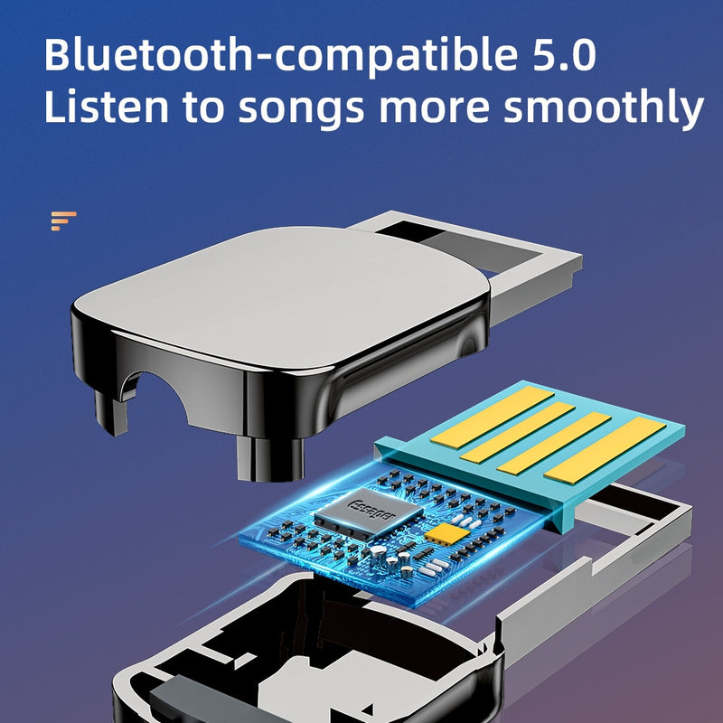 Adaptador dongle usb para 3.5mm jack de áudio do carro aux bluetooth 5.0