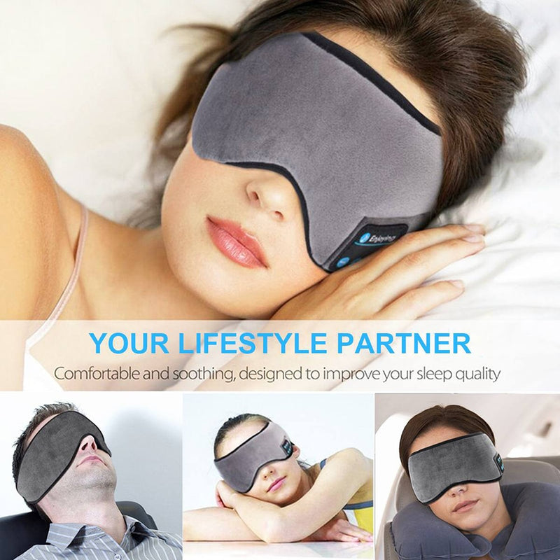 Fones de ouvido Bluetooth para dormir, máscara para os olhos, macio, elástico, confortável