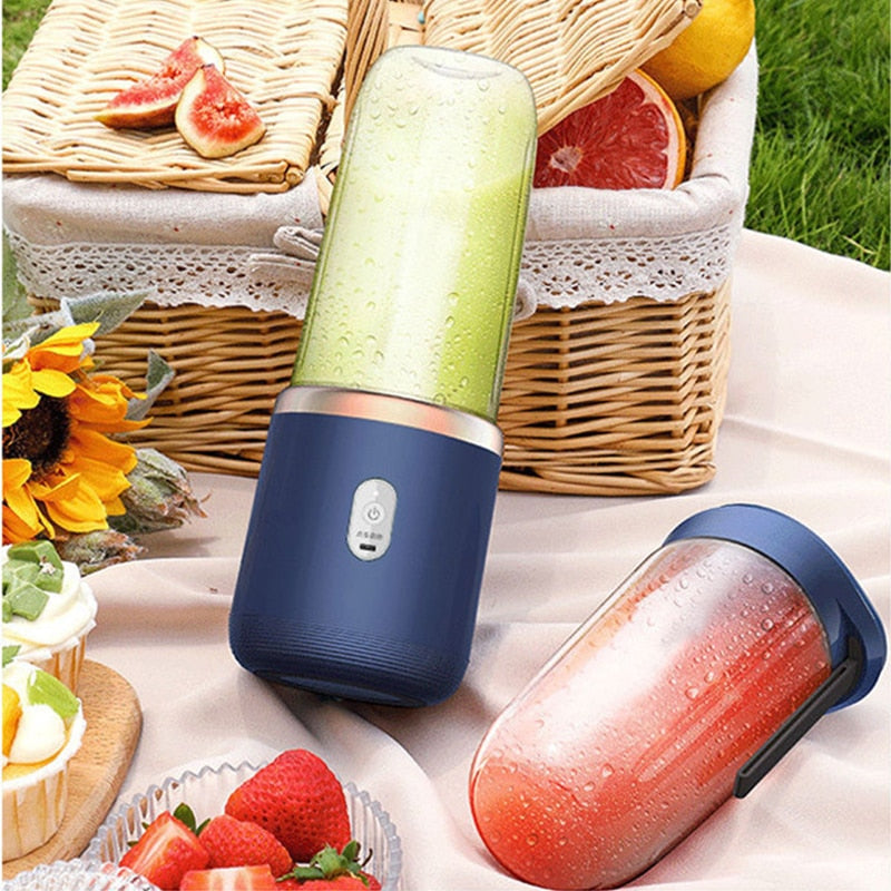 Espremedor portátil de 6 lâminas pequeno espremedor elétrico de frutas liquidificador de smoothie automático