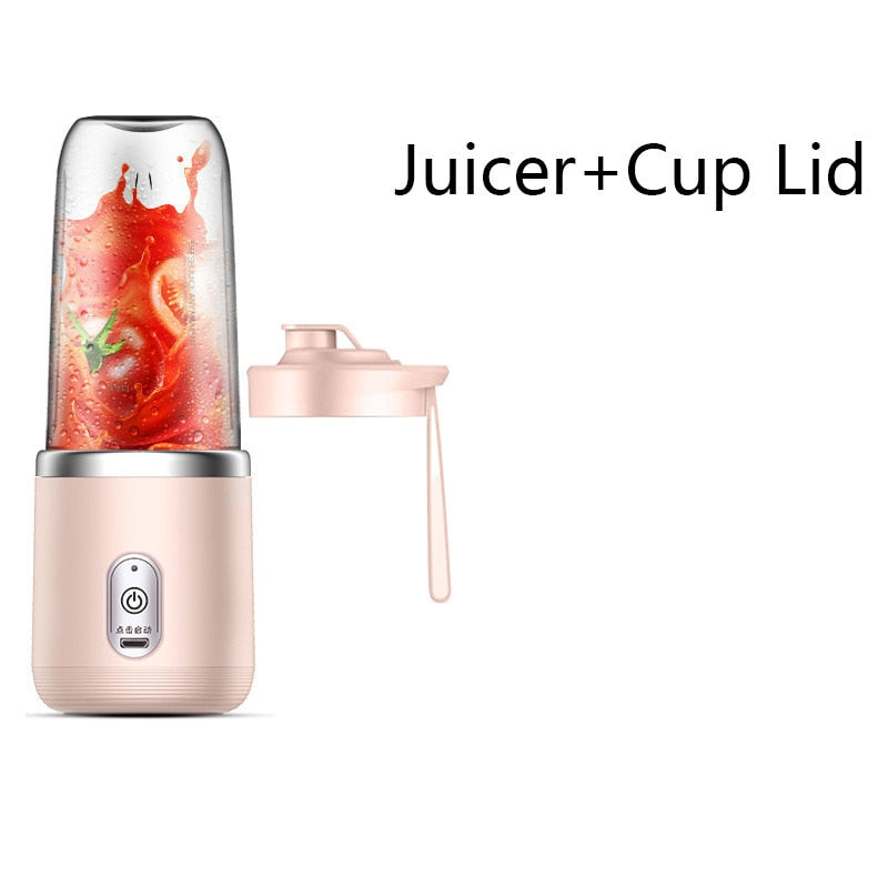 Espremedor portátil de 6 lâminas pequeno espremedor elétrico de frutas liquidificador de smoothie automático