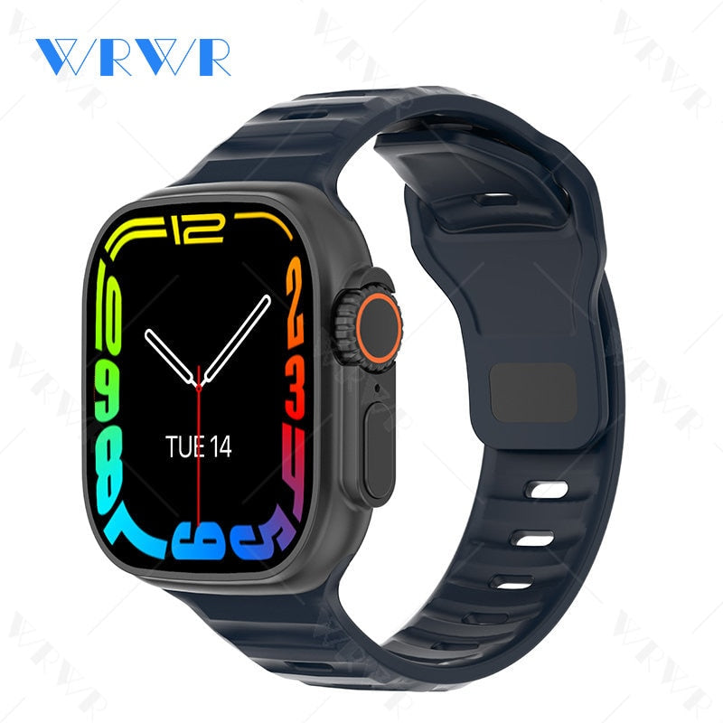 Mais novo relógio inteligente Ultra Series 8 NFC Smartwatch masculino, feminino, chamadas Bluetooth, carregamento sem fio, pulseira fitness, tela HD de 2 polegadas