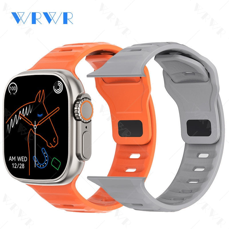 Mais novo relógio inteligente Ultra Series 8 NFC Smartwatch masculino, feminino, chamadas Bluetooth, carregamento sem fio, pulseira fitness, tela HD de 2 polegadas