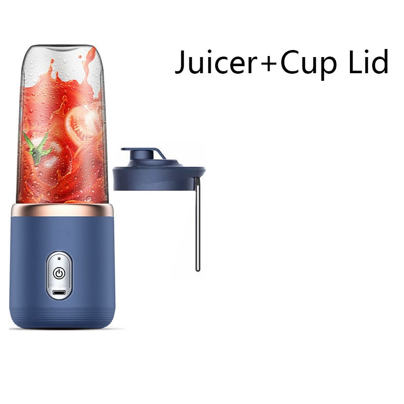 Espremedor portátil de 6 lâminas pequeno espremedor elétrico de frutas liquidificador de smoothie automático