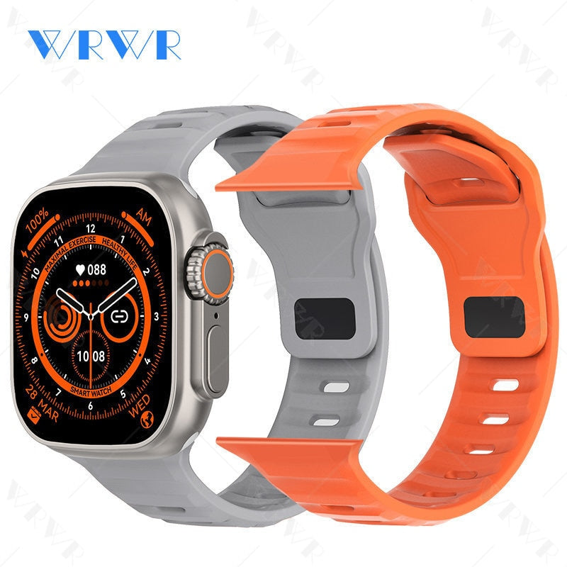 Mais novo relógio inteligente Ultra Series 8 NFC Smartwatch masculino, feminino, chamadas Bluetooth, carregamento sem fio, pulseira fitness, tela HD de 2 polegadas