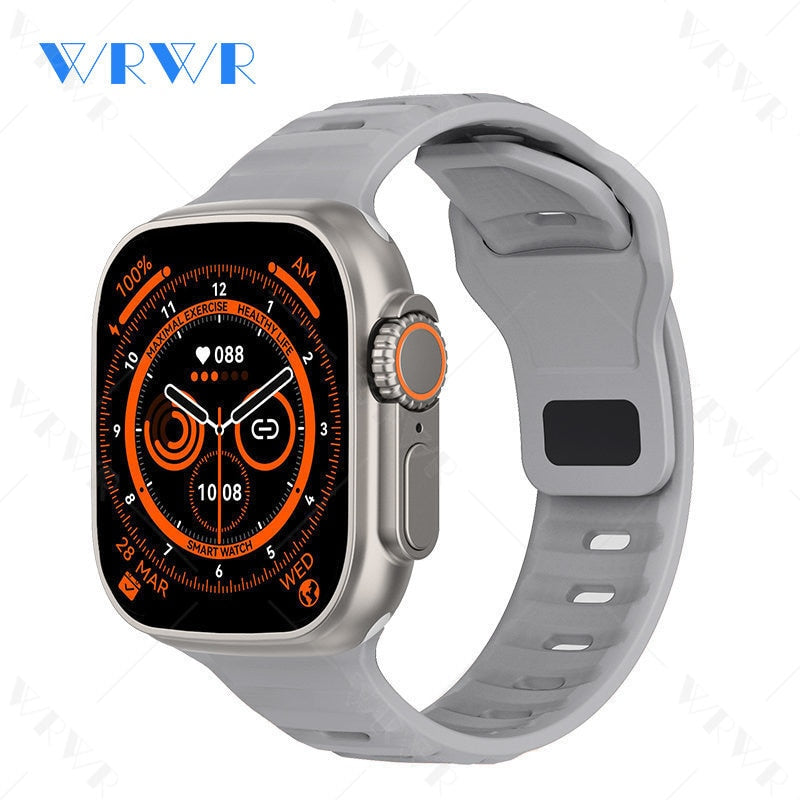 Mais novo relógio inteligente Ultra Series 8 NFC Smartwatch masculino, feminino, chamadas Bluetooth, carregamento sem fio, pulseira fitness, tela HD de 2 polegadas