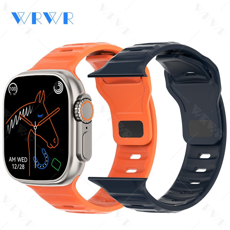 Mais novo relógio inteligente Ultra Series 8 NFC Smartwatch masculino, feminino, chamadas Bluetooth, carregamento sem fio, pulseira fitness, tela HD de 2 polegadas