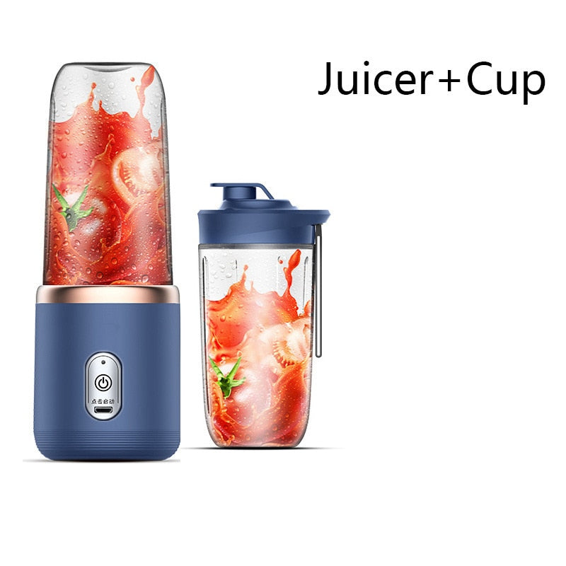 Espremedor portátil de 6 lâminas pequeno espremedor elétrico de frutas liquidificador de smoothie automático